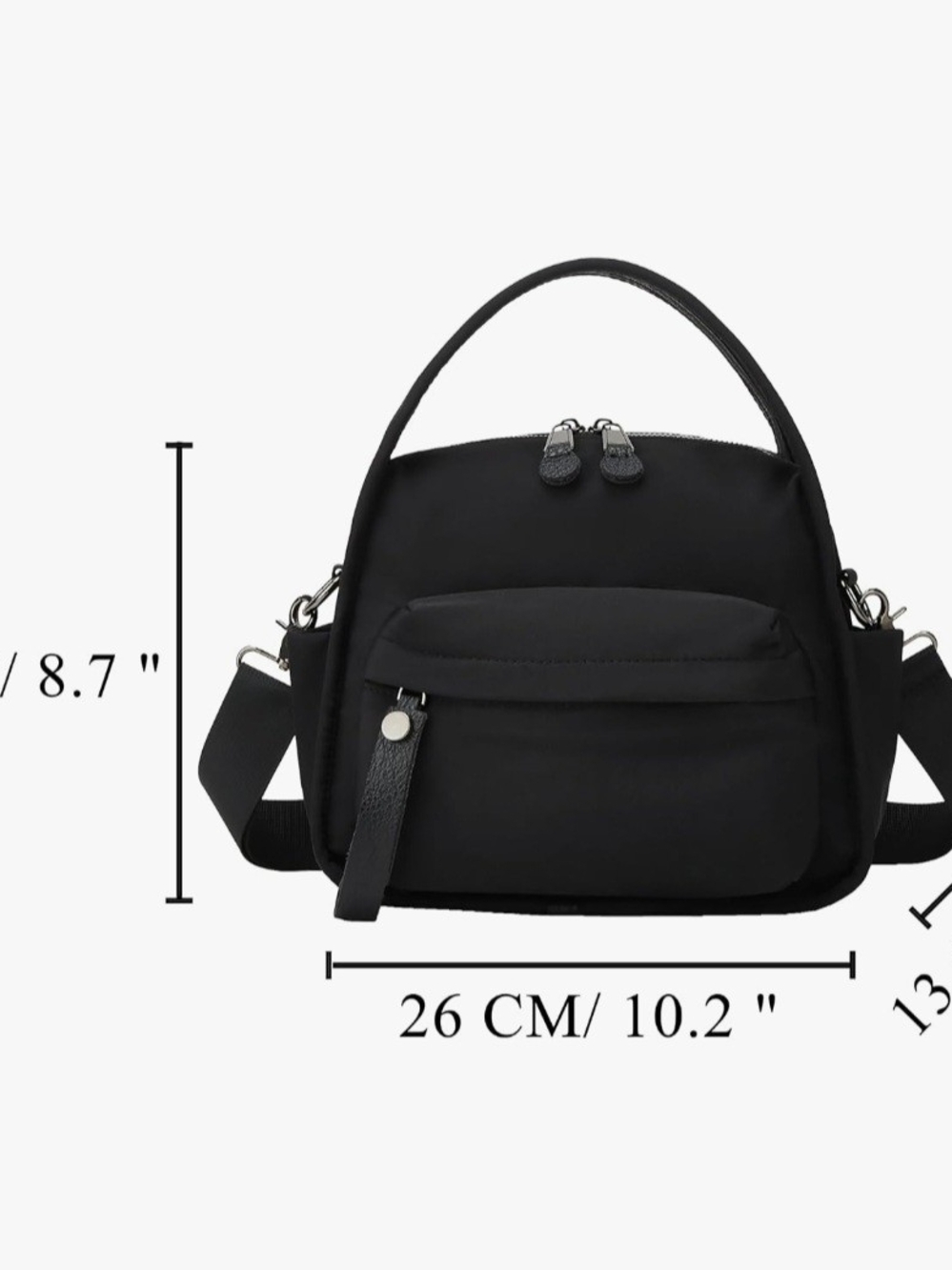 Veluna Crossbody Shoulder Bag, Solid Nylon Travel Purses Large Capacity, NWOT - Picture 5 of 9